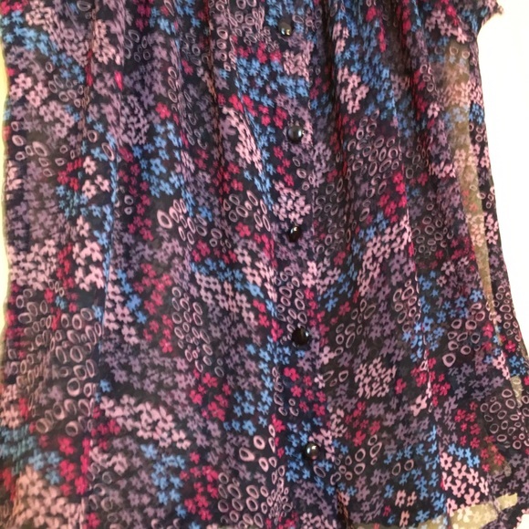 Forever Twenty-one Chiffon Short Sleeve Blouse S - Picture 8 of 12